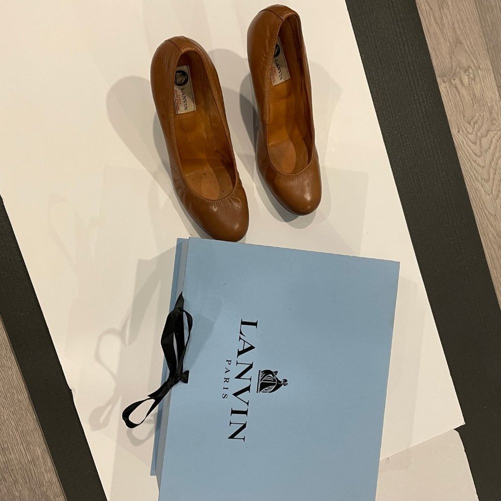 Made in Italy - Lanvin soft calfskin leather wedge Shoes EU40 or US9
